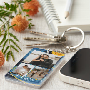 Personalisierte Foto- und Text-Fotocollage  Schlüsselanhänger