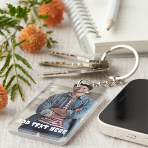 Personalisierte Foto- und Textfotografie Schlüsselanhänger