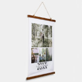 Personalisierte Foto- und Textfotografie Wandteppich Mit Holzrahmen (Gewinkelt)