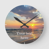 Personalisierte Foto- und Textmauer Runde Wanduhr (Vorderseite)