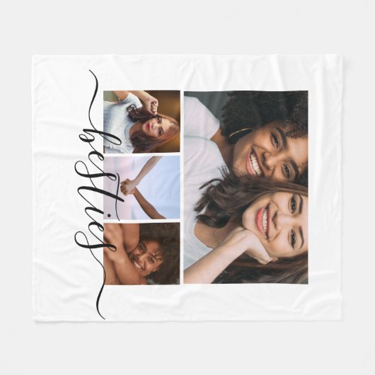 Personalisierte Foto- und Textmitarbeiterfreunde Fleecedecke (Vorderseite (Horizontal))