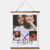 Personalisierte Foto- und Textmitarbeiterfreunde Wandteppich Mit Holzrahmen (Vorderseite)