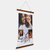 Personalisierte Foto- und Textmitarbeiterfreunde Wandteppich Mit Holzrahmen (Gewinkelt)