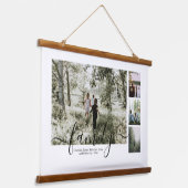 Personalisierte Foto- und Textsammlung Wandteppich Mit Holzrahmen (Gewinkelt)