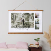Personalisierte Foto- und Textsammlung Wandteppich Mit Holzrahmen (Schlafzimmer)