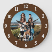 Personalisierte Foto-Wand-Uhr braun Große Wanduhr (Vorderseite)