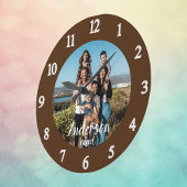 Personalisierte Foto-Wand-Uhr braun Große Wanduhr