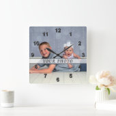Personalisierte Foto-Wandhalterung, Quadrat oder R Quadratische Wanduhr (Zuhause)