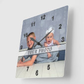 Personalisierte Foto-Wandhalterung, Quadrat oder R Quadratische Wanduhr (Winkel)