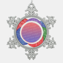 Personalisierte Foto-Weihnachtsball-Schneeflocke Schneeflocken Zinn-Ornament