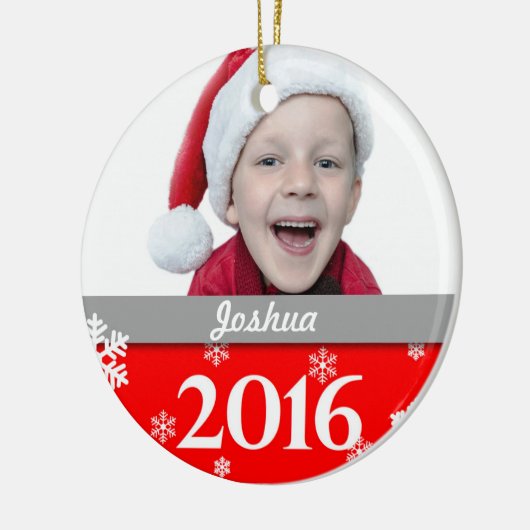 Personalisierte Foto-Weihnachtsbaum-Verzierung Keramik Ornament (Links)