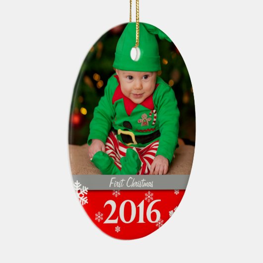 Personalisierte Foto-Weihnachtsbaum-Verzierung Keramikornament (Rechts)