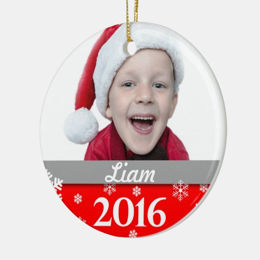 Personalisierte Foto-Weihnachtsbaum-Verzierung Keramikornament (Links)