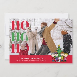Personalisierte Foto-Weihnachtsfeier um den Baum h Feiertagskarte