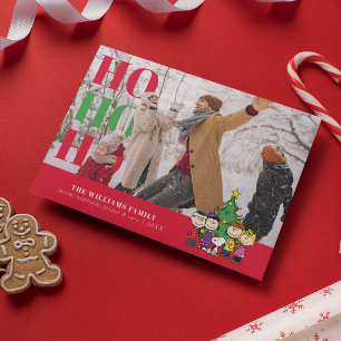 Personalisierte Foto-Weihnachtsfeier um den Baum h Feiertagskarte