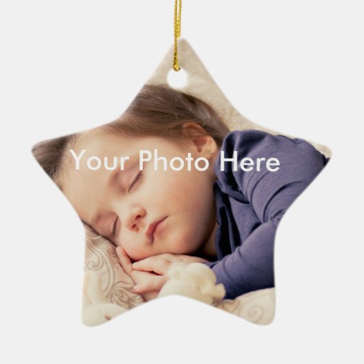 Personalisierte Foto-Weihnachtsstern-Verzierung Keramikornament (Vorne)