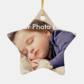 Personalisierte Foto-Weihnachtsstern-Verzierung Keramikornament (Hinten)