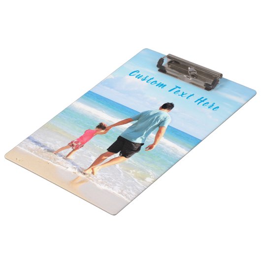 Personalisierte Foto-Zwischenablage mit benutzerde Klemmbrett (Schrägansicht)