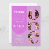 Personalisierte FotoCollage 1. Geburtstag Einladun Einladung (Vorne/Hinten)