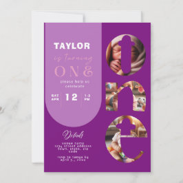 Personalisierte FotoCollage 1. Geburtstag Einladun Einladung