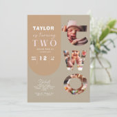 Personalisierte FotoCollage 2. Geburtstag Einladun Einladung (Stehend Vorderseite)