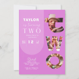 Personalisierte FotoCollage 2. Geburtstag Einladun Einladung