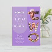 Personalisierte FotoCollage 2. Geburtstag Einladun Einladung (Stehend Vorderseite)