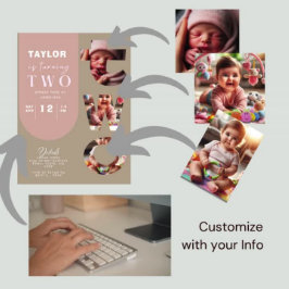 Personalisierte FotoCollage 2. Geburtstag Einladun Einladung