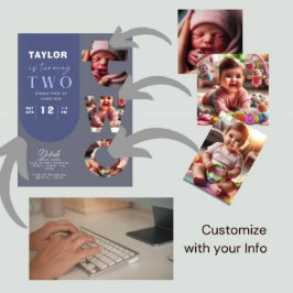 Personalisierte FotoCollage 2. Geburtstag Einladun Einladung