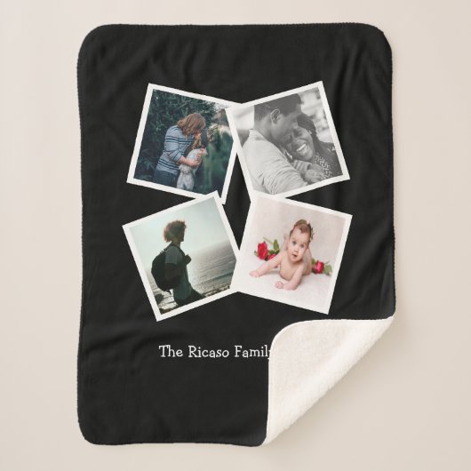 Personalisierte FotoCollage 4 Foto Sherpadecke (Vorderseite)