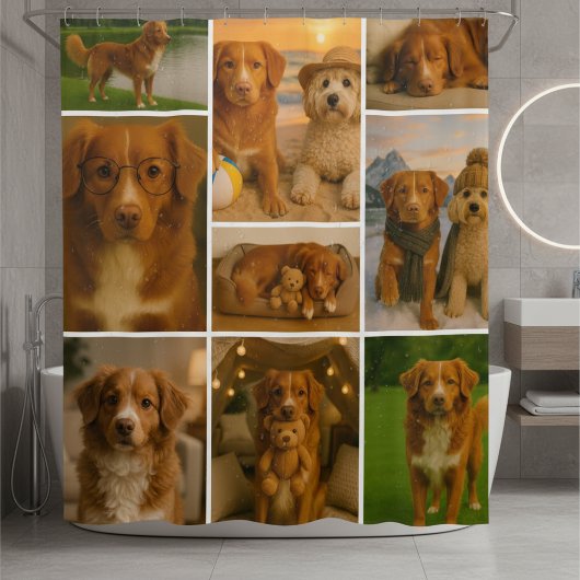 Personalisierte Fotocollage 9-Foto-Vorlage Duschvorhang