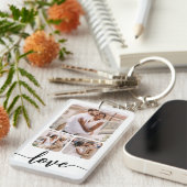 Personalisierte FotoCollage anpassbarer Text Schlüsselanhänger (Vorderseite rechts)