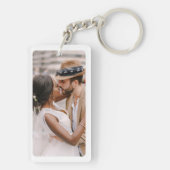 Personalisierte FotoCollage anpassbarer Text Schlüsselanhänger (Rückseite)