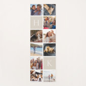 Personalisierte FotoCollage | Beige Monogram Yogamatte (Vorderseite)