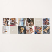 Personalisierte FotoCollage | Beige Monogram Yogamatte (Vorderseite (Horizontal))