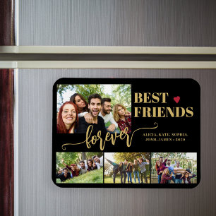 Personalisierte Fotocollage 'Beste Freunde für imm Magnet
