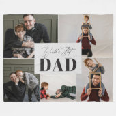 Personalisierte Fotocollage "Bester Papa der Welt" Fleecedecke (Vorderseite (Horizontal))