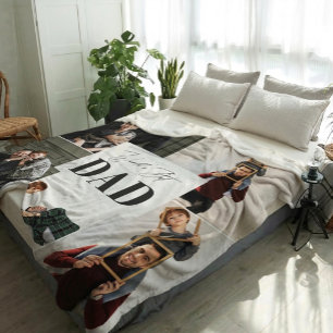 Personalisierte Fotocollage "Bester Papa der Welt" Fleecedecke