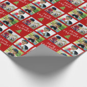 Personalisierte FotoCollage Custom Script Weihnach Geschenkpapier (Ecke)