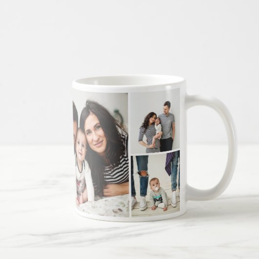 Personalisierte FotoCollage der Familie 7 Kaffeetasse (Rechts)
