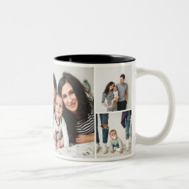 Personalisierte FotoCollage der Familie 7 Zweifarbige Tasse