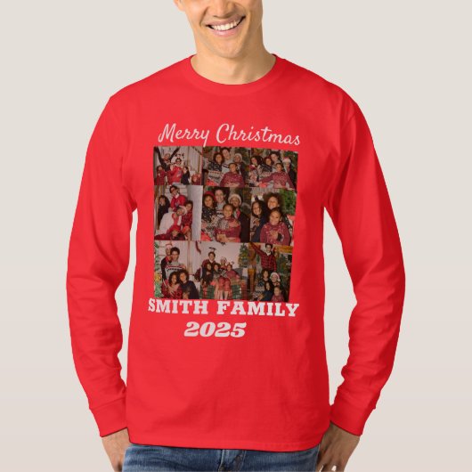 Personalisierte FotoCollage einer Familie T-Shirt (Vorderseite)