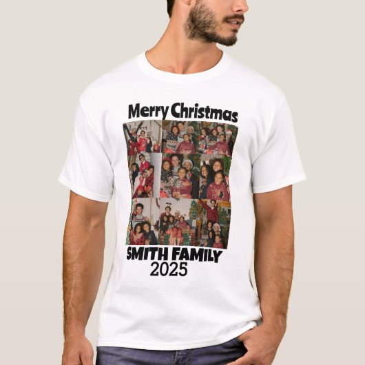 Personalisierte FotoCollage einer Familie T-Shirt (Vorderseite)