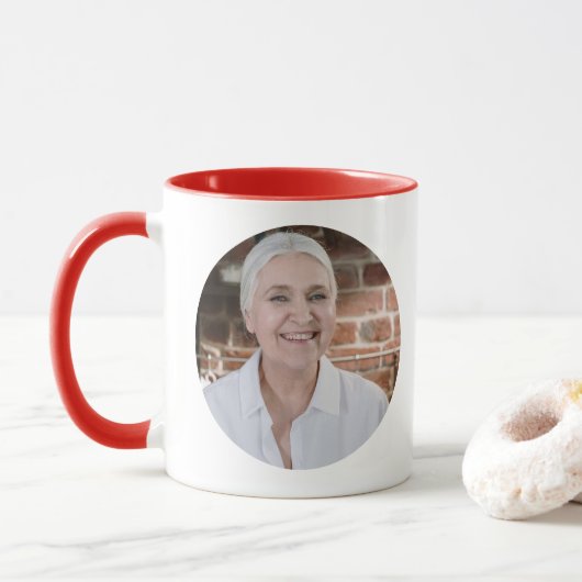 Personalisierte FotoCollage einer Familie Tasse (Mit Donut)