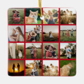 Personalisierte Fotocollage-Familie Keramikornament (Vorderseite)