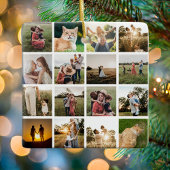 Personalisierte Fotocollage-Familie Keramikornament