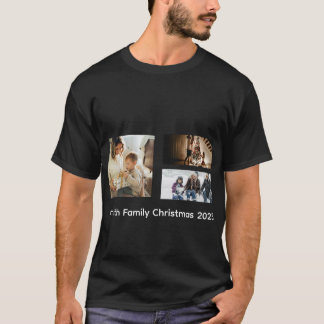 Personalisierte Fotocollage Familie Weihnachten T-Shirt