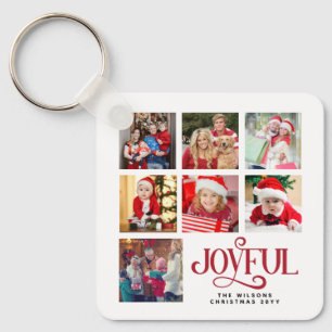 Personalisierte FotoCollage Familienname Weihnacht Schlüsselanhänger