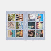 Personalisierte FotoCollage Family Light Dusty Blu Fleecedecke (Vorderseite (Horizontal))