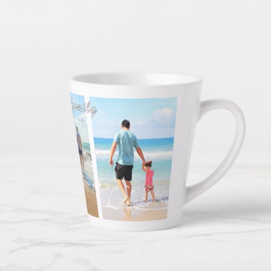 Personalisierte Fotocollage für Ihre Familie - Lat Milchtasse (Rechts)